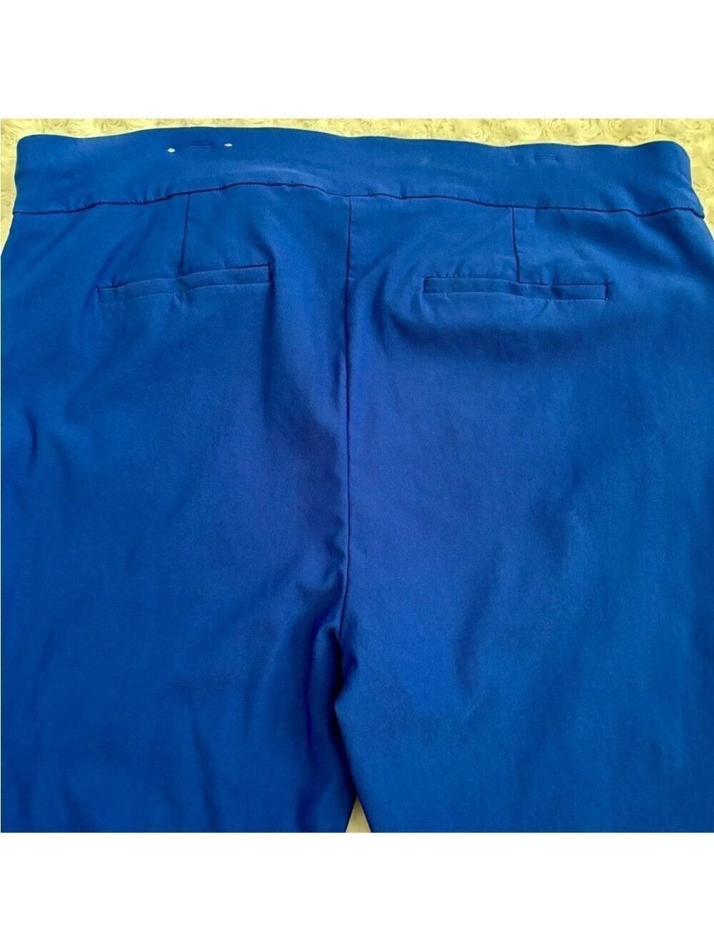 Chico's Royal Blue Cropped Pants Size 16 Lace Trim EUC - Picture 5 of 10